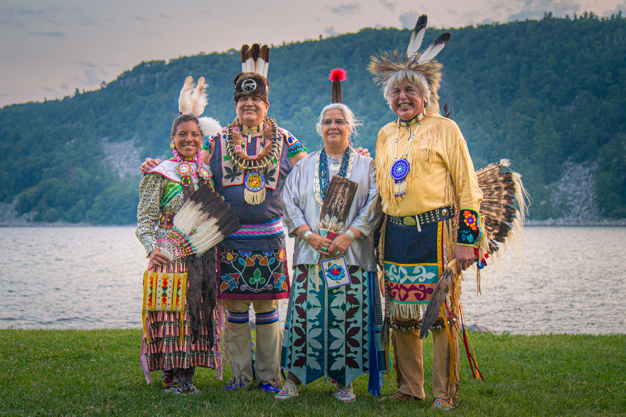 Elliott Funmaker Sr. and Mary Funmaker and troupe